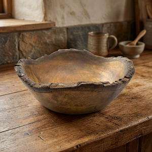 Bol de service à salade en bois d'acacia poli, style ferme vintage, écologique, compatible lave-vaisselle, idéal pour les fêtes - Product Image 1