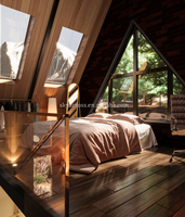 Skyacross CX2610 Maisonnette Modulaire Triangulaire en A-Frame Préfabriquée pour Vacances, Hôtels de Plage et Bâtiments de Jardin