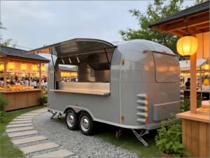 Remorque alimentaire en aluminium haute capacité avec gril et friteuse pour la restauration événementielle à grande échelle, festivals et événements de confiserie - Product Image 3