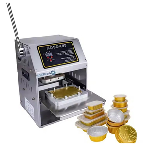 Machine de thermoscellage à joint continu sacs de sol tasse manuelle théière K-Cup scellant feuille d'aluminium plateau alimentaire Machine de scellage - Product Image 1