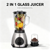 Blender et extracteur de jus 2-en-1 haute vitesse pour la cuisine, machine à smoothies professionnelle avec fonction de broyage pour la préparation des aliments