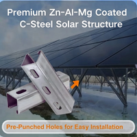 Support de montage solaire en acier ZAM personnalisé OEM, anti-corrosion, rail PV, connecteur solaire, montage sur toit et au sol |   Art Sign
