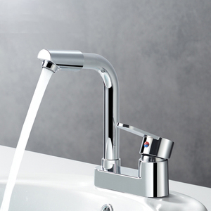 Robinet <span class=keywords><strong>mitigeur</strong></span> monocommande chaud/froid pour lavabo de salle de bain, en alliage de zinc, à poser sur comptoir, avec cartouche céramique - Product Image 4