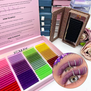 JOMAY Extensiones de Pestañas Coloridas de Marca Privada Hermoso Color Extensiones de Pestañas Individuales Pestañas de Colores Personalizadas - Product Image 1
