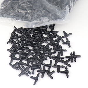 Conector en T de 6 mm y 1/4 de pulgada para tubo de riego por goteo, unión de tubería de agua, acoplamiento negro para invernadero y jardinería - Product Image 2