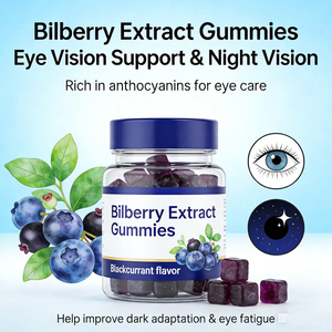 Natural European Bilberry Anthocyanin Gummies Eye Care Vision Support Antioxidant Supplement <b>Gummy</b> <b>Candy</b> - Product Image 2