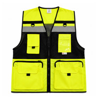 Gilet de sécurité réfléchissant en maille multi-poches respirant pour les équipes de construction, les uniformes de sécurité et les équipes d'entrepôt