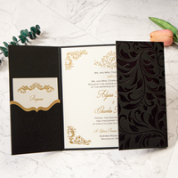 Nicro Offre Spéciale Cartes d'Invitation de Mariage Élégantes à Couverture Rigide Pliante Style Européen avec Design Personnalisé en Feuille d'Or