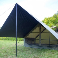 Tente de camping gonflable professionnelle pliable de 6,3 m², grand espace avec auvent, 1 porte ouverte et grand hublot avec 2 aérations