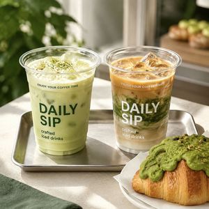แก้วพลาสติกสำหรับเครื่องดื่มเย็นพร้อมโลโก้สั่งทำ สำหรับกาแฟเย็น ชาผลไม้ สมูทตี้ บรรจุภัณฑ์เครื่องดื่มสำหรับร้านกาแฟ โรงงานผู้ผลิตและจำหน่าย - Product Image 1