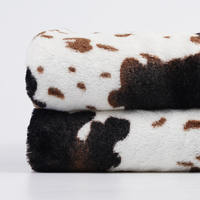 60x80 Kuh decke Mikro faser Throw Warm Cosy Fleece Animal Print Fleece Leichte Reise decke