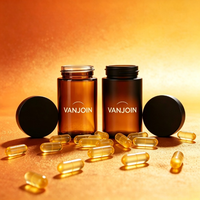 Nouveau design – Complément de vitamines en gommes – Pot en verre rond 120/150/180 ml – Bouteille en verre pour médicaments, pilules, comprimés, capsules – Bouchon à vis CRC