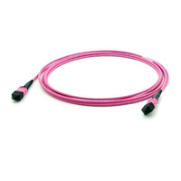 Kabel Patch Cord Fiber Optik MPO-MPO Kustom 8/12/24/48 Serat OM4 Multimode Magenta 1m 5m Kabel MTP/MPO untuk Data Center PVC/LSZH
