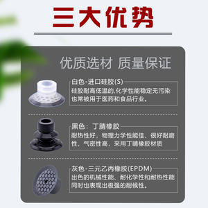 Ventosa Industrial de Succión de Silicona SFF, de un Solo Vaso, Manual, para Máquinas de Empaque y Brazos Robóticos - Product Image 2