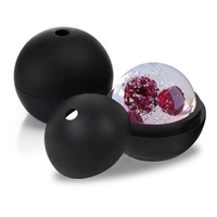 Moule à glaçons sphériques en silicone à trou unique, qualité alimentaire, logo personnalisé, facile à démouler, pour la fabrication de glaçons DIY, vente en gros