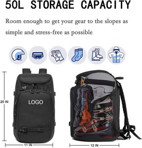 Ski Boot Bag <b>Backpack</b> Waterproof Ski and <b>Snowboard</b> Boots Travel Bag for Ski Helmet - Product Image 3