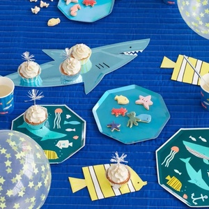 Assiettes en papier personnalisables DAMAI sur le thème des animaux marins pour fêtes sous-marines - Product Image 6