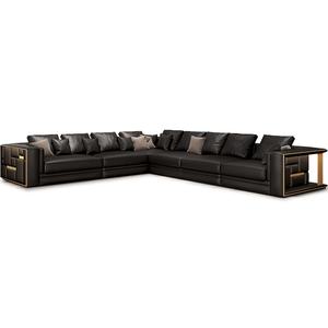 Visionnaire Genuine Leather <span class=keywords><strong>Babylon</strong></span> Sofa Set Sofá esquinero Vetchnealbabylon en color negro - Product Image 5