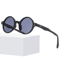 Lunettes de soleil ovales unisexes rondes Steampunk Punk UV400, monture noire pleine, prix bas, prêtes à être expédiées ZN 3676