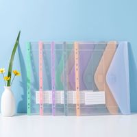 Carpetas Transparentes Coloridas A4, Carpeta Perforada con Cinta Adhesiva Mágica, Organizador de Documentos