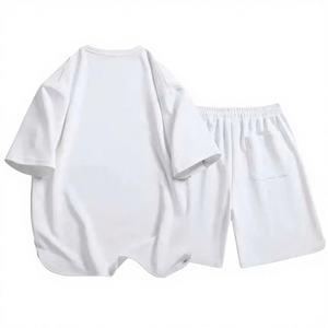 Men's 2 Piece Breathable Knitted Casual Short Sleeve Button <b>Down</b> Shirt Beach Summer Loose <b>Pant</b> Sets - Product Image 1