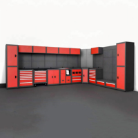 Gabinete de Herramientas Económico, Armario de Almacenamiento de Herramientas, Caja de Herramientas Modular para Garaje o Taller, Banco de Trabajo Combinado con Gabinete de Herramientas