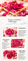 Thé aux fleurs de rose séchées naturelles à double pétales en vrac, vente en gros d'usine