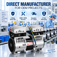 Pompe à vide à piston sans huile conçue pour les aspirateurs de mucosités et les équipements de beauté, atteignant -98 kPa sur alimentation CC 12 V, 24 V ou 48 V