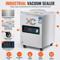 Machine sous vide électrique automatique à couvercle convexe XC-380, pompe 2,0 L, chambre 170 mm pour matériaux en sacs/films/feuilles pour aliments (viande/volaille)