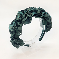 Bandeau fleur en satin tridimensionnel de luxe pour filles et dames accessoire de cheveux à large bord à la mode