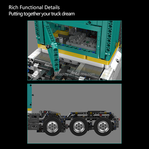 MOULD <span class=keywords><strong>KING</strong></span> 13201 Juego de Bloques de Construcción de Plástico, Rompecabezas, Juguetes de Ingeniería, Modelo de Auto, Camión Americano <span class=keywords><strong>Peter</strong></span>, Set de Bloques de Construcción - Product Image 4