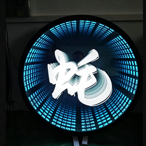 Enseigne personnalisée en miroir infini 3D avec lettres lumineuses LED pour bar, club, restaurant - Product Image 2