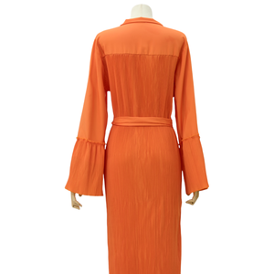 Ropa musulmana Turquía sólido islámico largo vestido con cinturón mujeres Dubai Abaya cuello redondo vestido modesto - Product Image 5