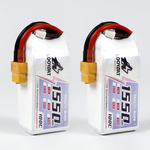 LOOYBAT 1500 Mah 1550mAh 11.1V 14.8V 22.2V 3S 4S 6S1P Pouch Lithium Ion Rc Lipo Rechargeable Battery 100C Discharge Rate XT60