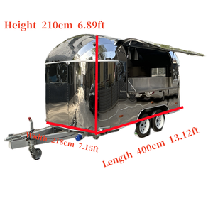 4 mètres de remorque alimentaire mobile en acier inoxydable de haute qualité Hot Dog Pizza Bar Burger Shawarma Food Cart Food Truck - Product Image 6