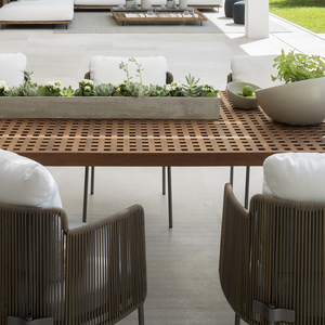 Modern otel bahçe yemek masası seti Villa veranda mobilya takımı tatil dış mekan mobilyası eğlence bahçe seti alüminyum açık kanepe - Product Image 4