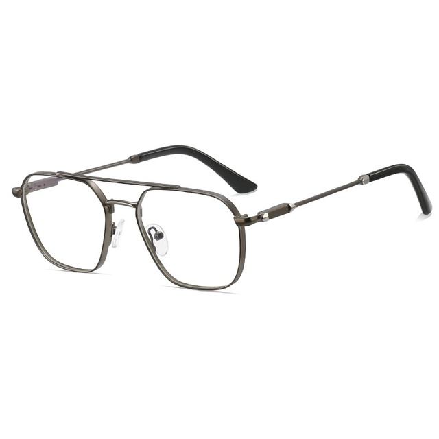 Double Bridge Square Eyewear Spring Hinge Computer Business Optical Business Blue Light Blocking Eyeglasses