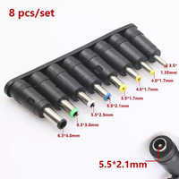 Laptop-Ladestecker DC-Wandler-Anschluss Adapter-Ladegerät 8-teiliges Set 10-in-1-DC-5521-Buchse auf 8-in-1-Adapteranschlüsse