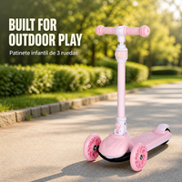 Trottinette pour enfants à 3 roues, hauteur réglable, guidon en T, roues en PU, plateau renforcé en PP, trottinette pour garçons et filles