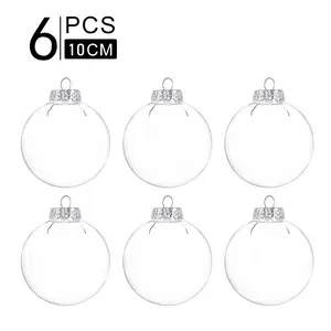 Amazon Explosive PET Transparent 6/8/10cm Christmas Tree Hanging Ornaments Aluminum Cover Christmas Ball High Penetration And An