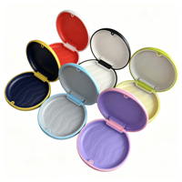 Boîte de rangement pour aligneurs dentaires avec logo personnalisé, en ABS, avec miroir, coussinet en silicone, fermeture magnétique, outil de retrait des Chewies, pour le voyage
