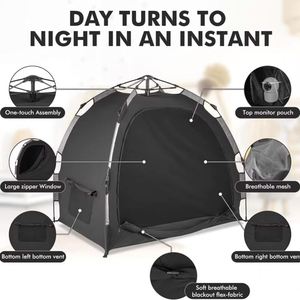 Tienda de campaña portátil OEM personalizada para niños, con función de oscurecimiento automático, para viajes, ligera y transpirable, tipo cuna. - Product Image 2