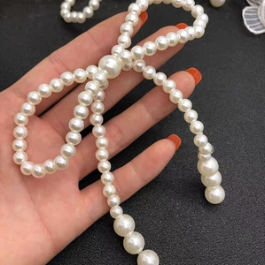 Nhà Máy Bán Buôn Sang Trọng Ngọc Trai Bow Chuỗi Chất Lượng Cao Nhựa Trang Trí Ngọc Trai Cho Đám Cưới Đảng Hoa Trang Trí - Product Image 1