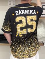 Maillot de baseball personnalisé avec paillettes et nom d'équipe pour adulte et enfant, T-shirt de cheerleading personnalisé avec nom pour les pom-pom girls, tenue d'équipe de danse