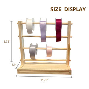 Estante de cinta de 3 niveles de madera de pino Natural Youlike, organizador de cinta de lujo hecho a mano para sala de manualidades, herramientas de regalo para envolver - Product Image 2