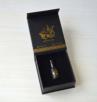 Boîte cadeau pour parfum, huile essentielle, avec logo personnalisé en or, estampage à chaud, noir mat, fermeture magnétique à rabat
