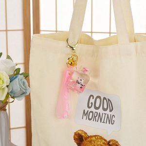 Creative Cute Gas Tank Little Tiger Liquid Keychain for Girl Gift Cartoon <b>Floating</b> Tiger Footprint Sequins Oild Doll Bag Keyring - Product Image 6