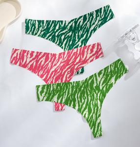 <span class=keywords><strong>Perizoma</strong></span> Stampato Intimo Femminile Taglio <span class=keywords><strong>Laser</strong></span> in Seta Ghiaccio T-Back Traspirante Elastico Senza Cuciture Sexy - Product Image 4