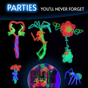 Neon Glow UV Reactive Fluorescent Foil Balloons Glossy Finish Letter Shape Black Light Party Decorations for Birthday - Product Image 3