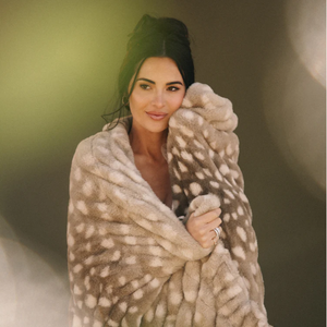 Hom Deco ném chăn sang trọng hai mặt lớp mềm Ruched Spandex bong bóng giả lông thỏ giả ném chăn - Product Image 3